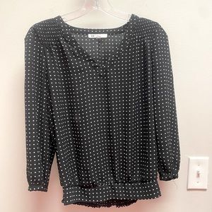 Black & White Pokadot Office Blouse